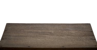 Ürün yerleştirme veya montaj ön planda üst tabloya odaklanılan boş ahşap tablo