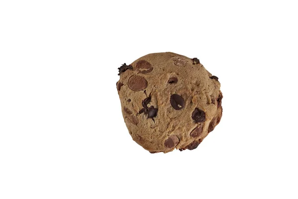 Biscuit Aux Pépites Chocolat Isolé Avec Chemin Coupe — Photo