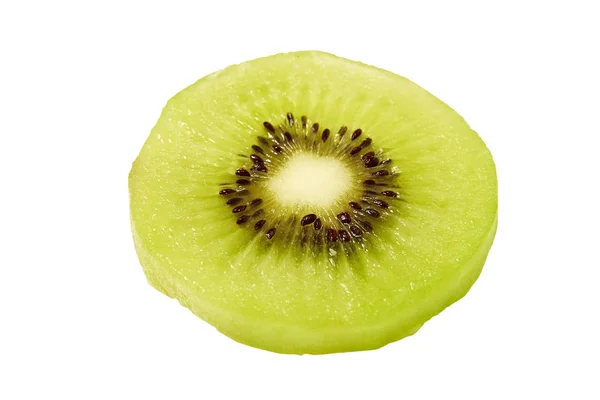 Scheibe Frischer Kiwi Früchte Isoliert Auf Weißem Hintergrund — Stockfoto
