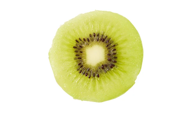 Scheibe Frischer Kiwi Früchte Isoliert Auf Weißem Hintergrund — Stockfoto