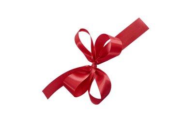 Christmas kırmızı kurdele beyaz arka plan üzerinde izole