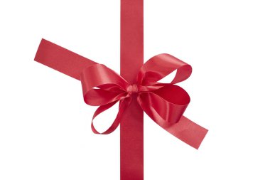 Christmas kırmızı kurdele beyaz arka plan üzerinde izole