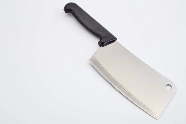 Cuchillo Acero Inoxidable Para Cortar Aislado Sobre Fondo Blanco — Foto de Stock