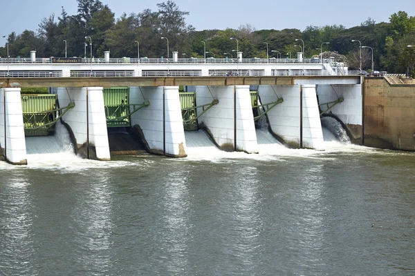 Mae Klong Dam Stopt Waterstroom Van Mae Klong Rivier Tha — Stockfoto