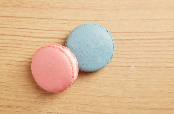 Traditionelles Französisches Macaron Rosa Und Blau — Stockfoto