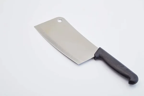 Nerezová Ocel Nůž Pro Sekání Izolované Bílém Pozadí — Stock fotografie