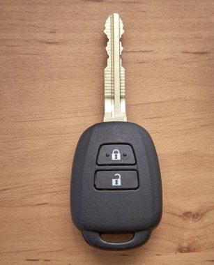 Ahşap masadaki araba anahtarının arkaplanı