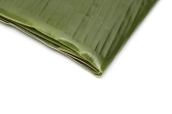 Изолированный Зеленый Банановый Лист — стоковое фото