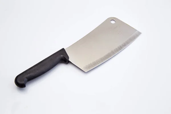 Cuchillo Acero Inoxidable Para Cortar Aislado Sobre Fondo Blanco —  Fotos de Stock