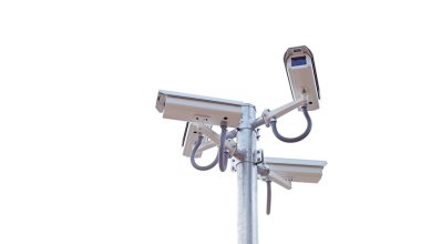 Dört Cctv güvenlik kameraları kutup