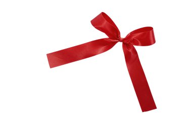 Christmas kırmızı kurdele beyaz arka plan üzerinde izole