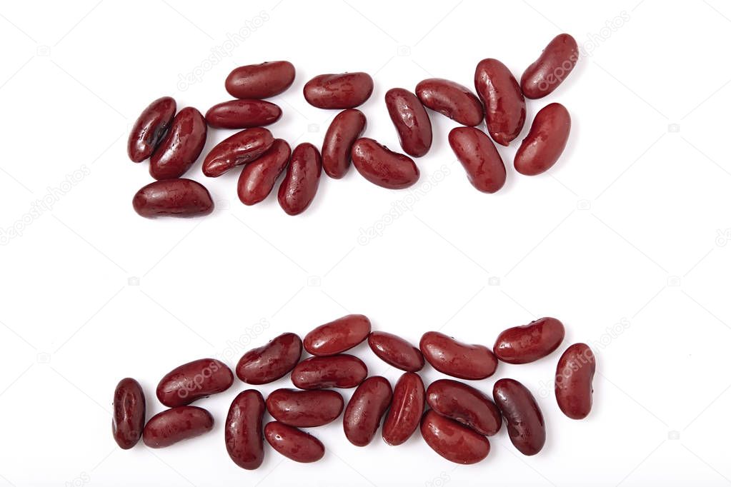 red beans isolated on white background