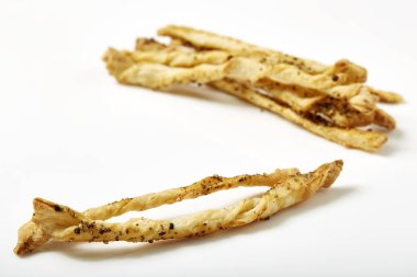 Beyaz arkaplanda ekmek çubuğu