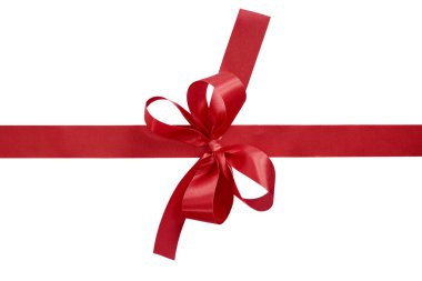 Christmas kırmızı kurdele beyaz arka plan üzerinde izole