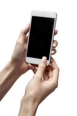 Elde telefon - boş ekranlı bir akıllı telefon üzerinde çalışmak