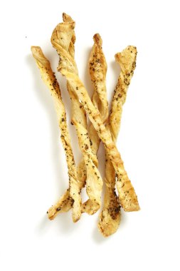 Beyaz arkaplanda ekmek çubuğu