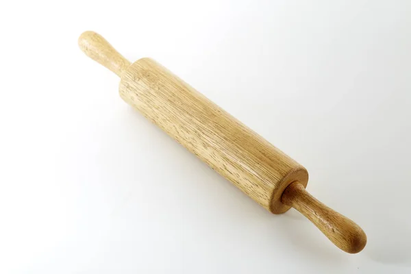 Wooden Rolling Pin White Background — Stock Photo, Image