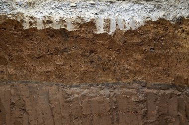 Toprak ve kaya katmanları göstermek için.