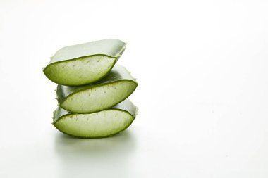aloe vera beyaz bir arkaplanda izole edilmiş.