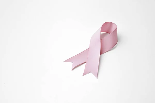 Růžové Prsu Rakovina Stuha Izolované Bílém — Stock fotografie
