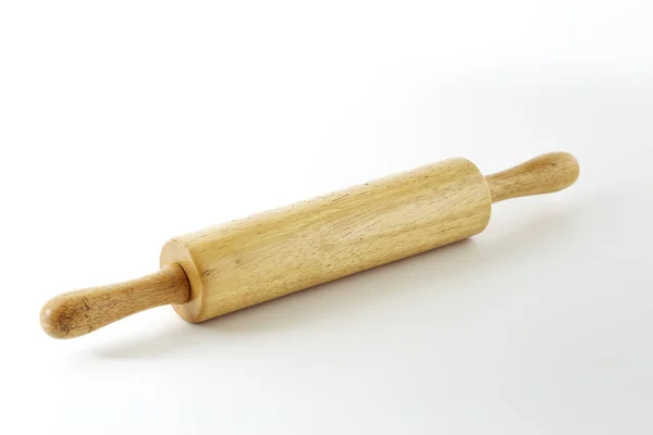 Wooden Rolling Pin White Background — Stock Photo, Image