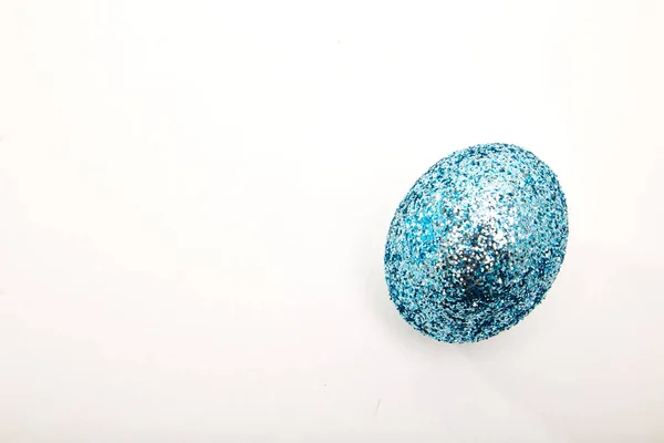 Een Blauwe Easter Egg Voorbereiden Paasdag Paasdag Komt Pasen Eieren — Stockfoto