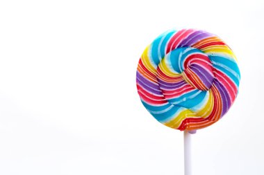 beyaz izole renkli sarmal lolipop