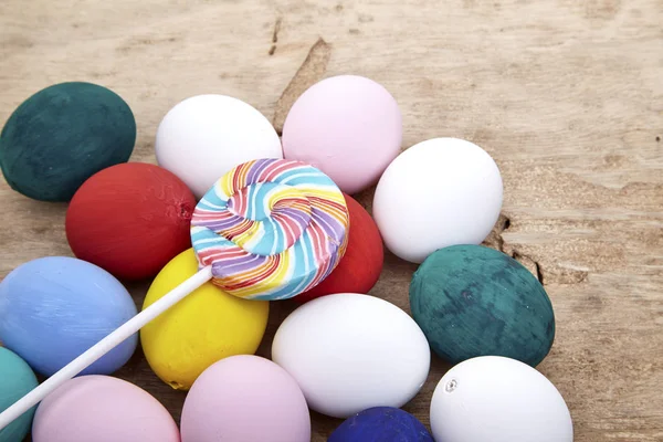 Piruletas Multicolores Huevo Pascua — Foto de Stock