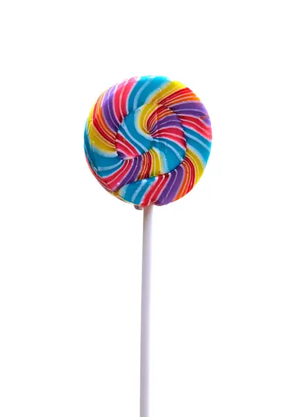 Kleurrijke Spiraal Lollipop Geïsoleerd Wit — Stockfoto