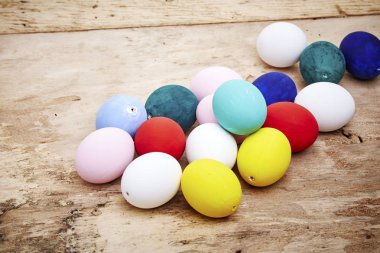 ahşap arka plan Paskalya semboller