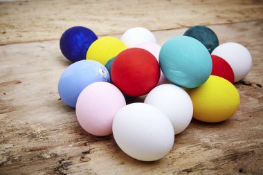 ahşap arka plan Paskalya semboller