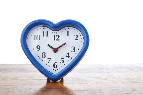 Relógio de alarme cardíaco azul — Fotografia de Stock