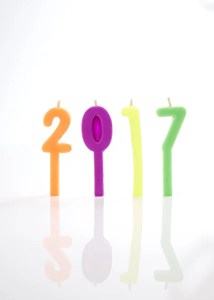2017 Concetto di candela nuovo anno — Foto Stock