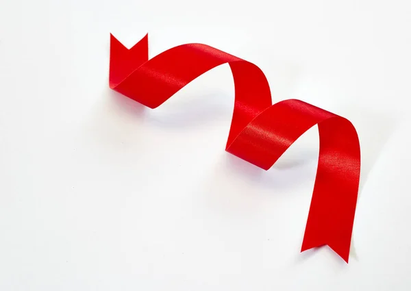 Spiral red ribbon — Stock Photo, Image