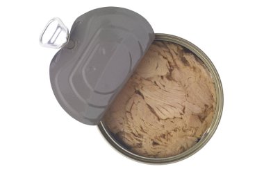 ton balığı üzerinde beyaz izole