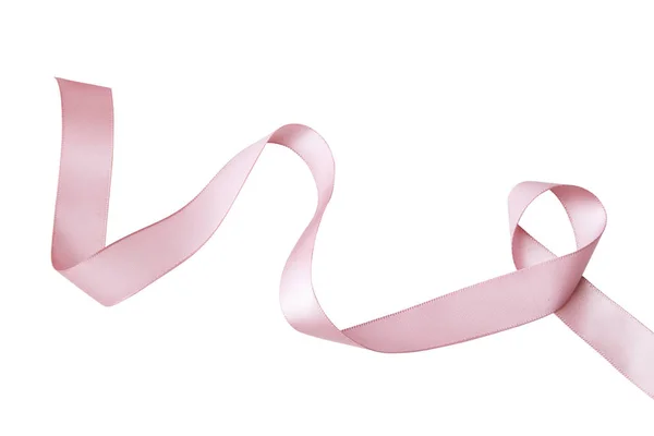 Pink ribbon over white background — Stock Photo, Image