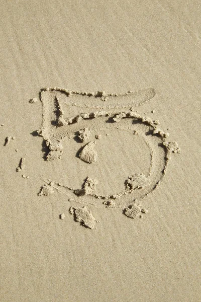 Numery zapisane na piasku — Zdjęcie stockowe