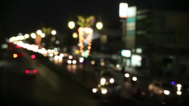 Gece trafik bulanıklık — Stok video