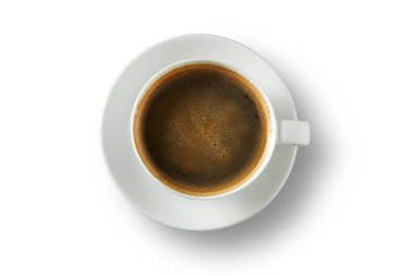 Beyaz arka planda kahve fincanı