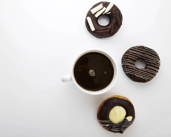 Tiempo de descanso del café con donut —  Fotos de Stock
