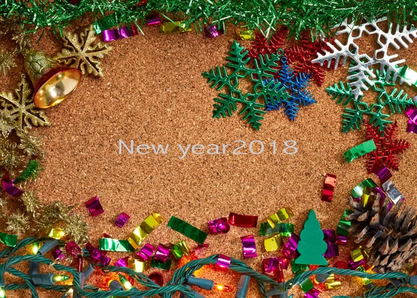 Dekoracji na Boże Narodzenie i nowy rok 2018 koncepcja — Zdjęcie stockowe