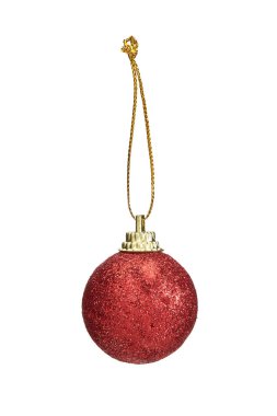 Beyaz arka plan üzerinde izole süslü Noel top