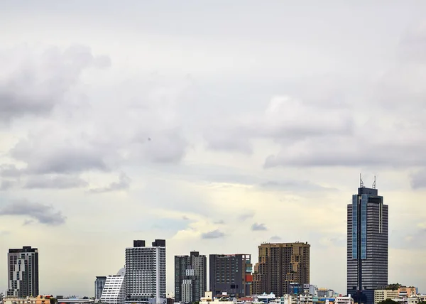 Paisaje Urbano Bangkok Vista Alta Edificios Río — Foto de Stock