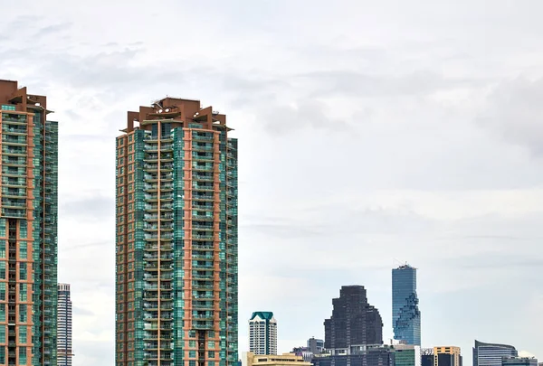 Cidade Banguecoque Vista Alta Edifícios Rio — Fotografia de Stock
