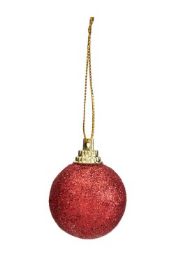 Beyaz arka plan üzerinde izole süslü Noel top