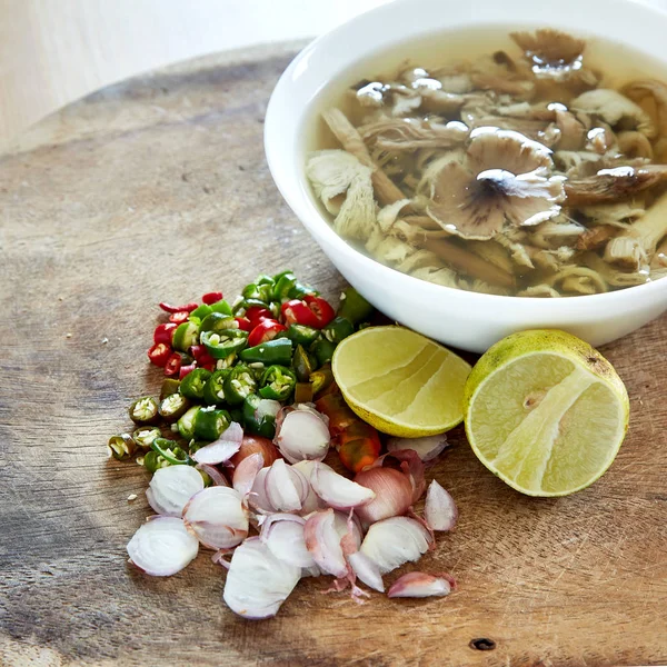 Scrambled Mushroom Salad Thai Local Food — Stock Photo, Image