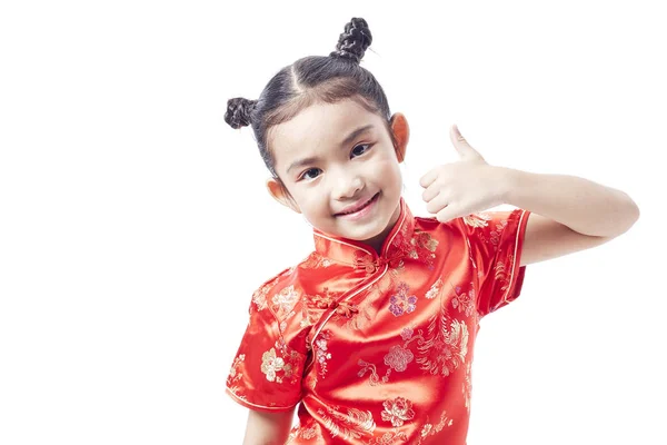 Pequeño Niño Asiático Vestido Tradicional Chino Año Nuevo Chino — Foto de Stock
