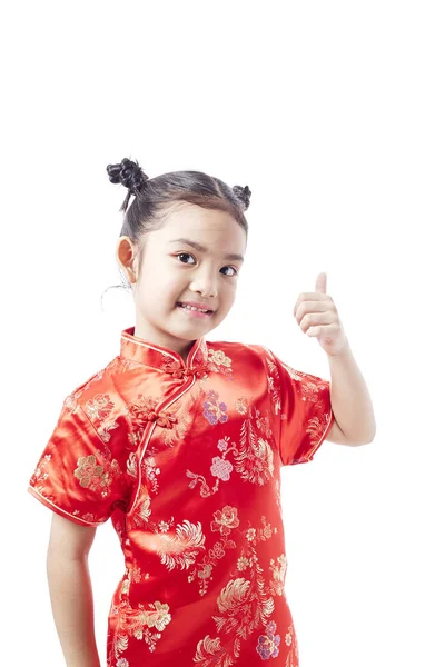 Pequeño Niño Asiático Vestido Tradicional Chino Año Nuevo Chino — Foto de Stock
