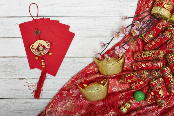 Chiński Nowy Rok Dekoracyjne Elementy Używane Przekonaniu Szczęście Bogactwo — Zdjęcie stockowe