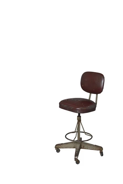 Brown Color Office Chair Isolated White Background Chair Vintage — Stock Photo, Image